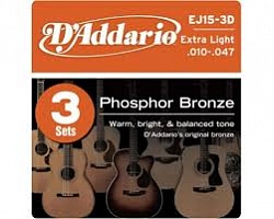 D`ADDARIO EJ-15-3D Струны для акустической гитары